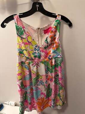 Lilly Pulitzer for Target Nosey Posey V-Neck Babydoll Floral Tank Top